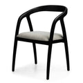 Sedia ONDE, nero/beige chiaro, teak