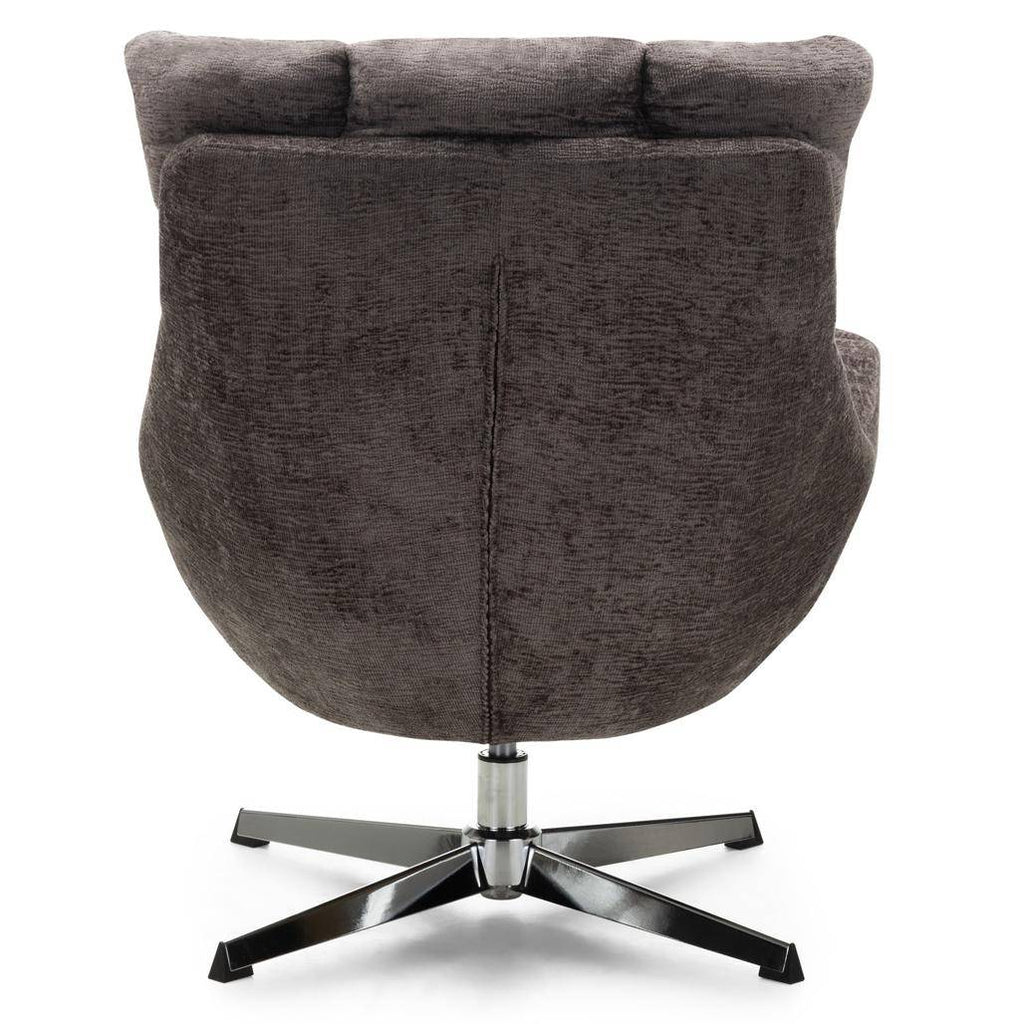 Poltrona girevole LUPIN, tortora/gambe cromate