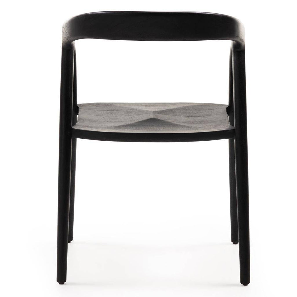 Sedia da Pranzo NIBI OKA, Nero, Legno di Teak