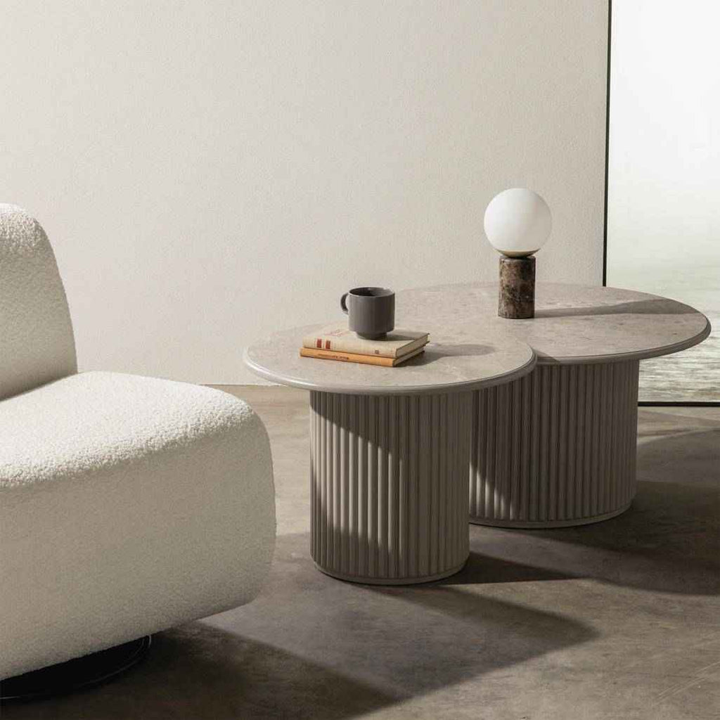 Tavolino ASTI 60 cm, grigio, effetto marmo
