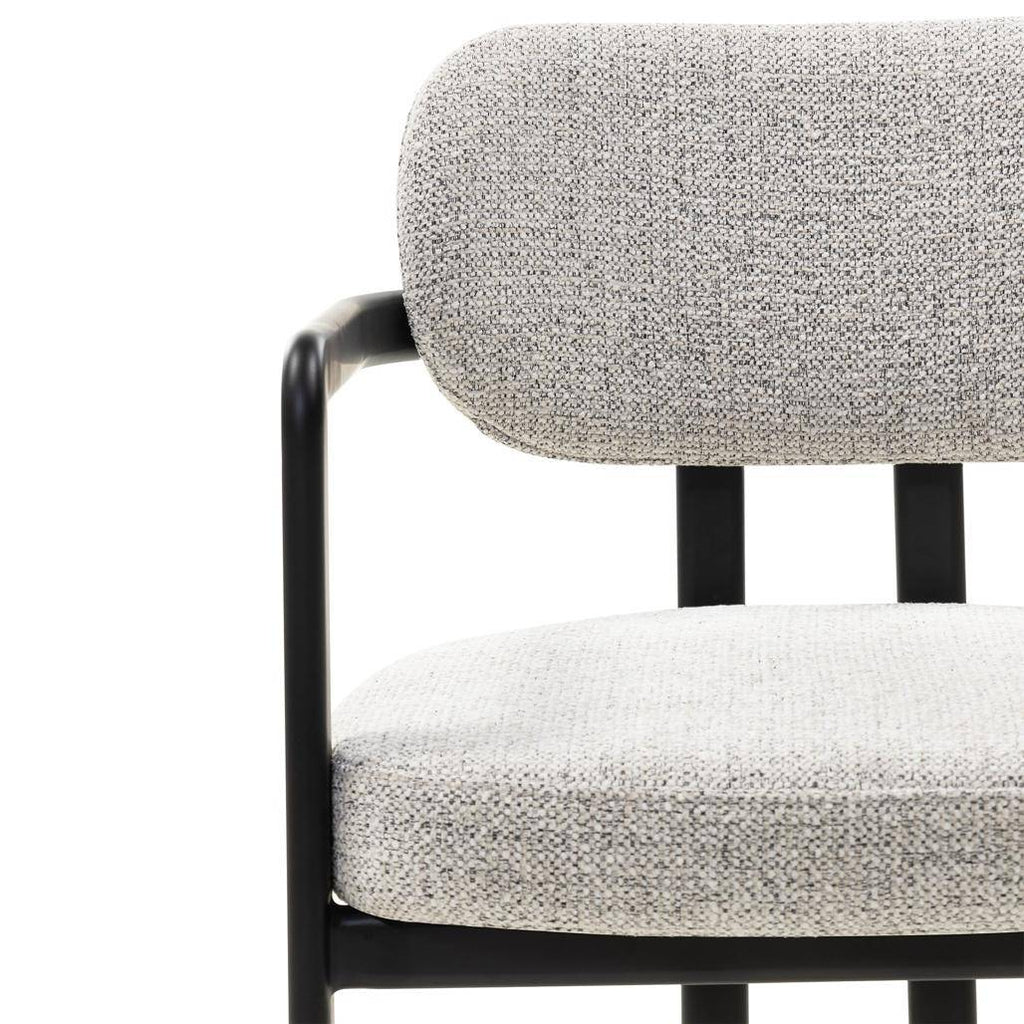 Sedia Imbottita FLAIRE, Grigio Beige e Nero