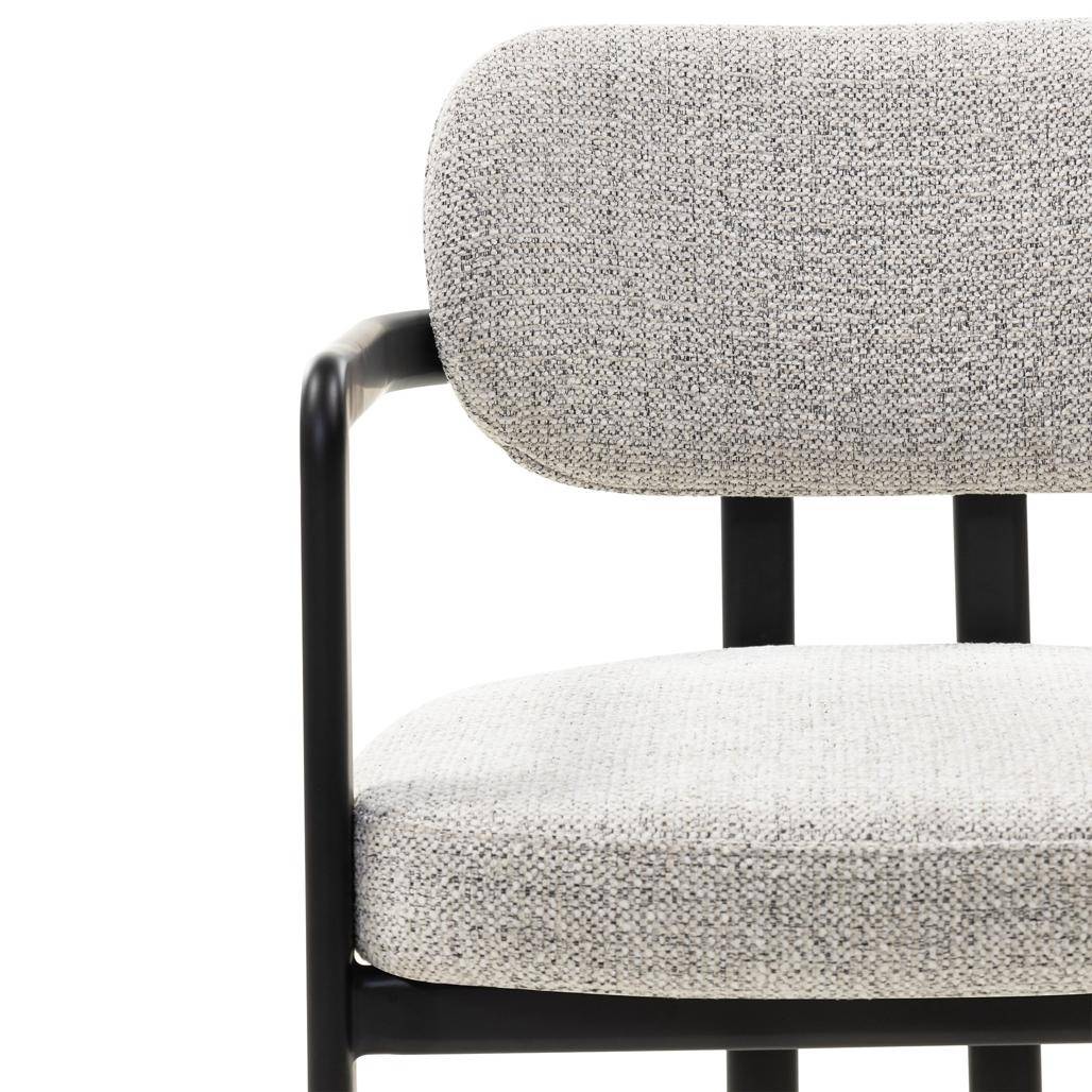 Sedia Imbottita FLAIRE, Grigio Beige e Nero