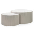 Set tavolini da caffè ZOE rigato grigio-beige