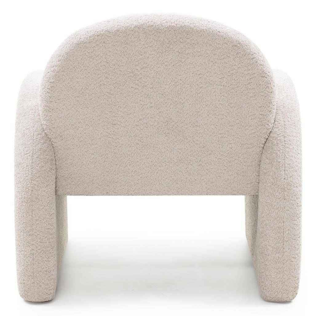 Poltrona Relax JADA, Beige Chiaro, Forma Arrotondata