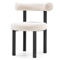 Sedia da Pranzo PERER, Ecru/Gambe Nere