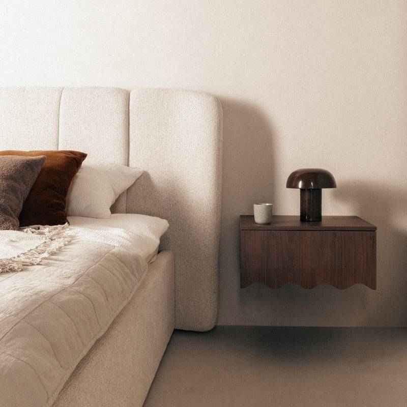 Letto imbottito LULANEL 160x200 cm, beige chiaro