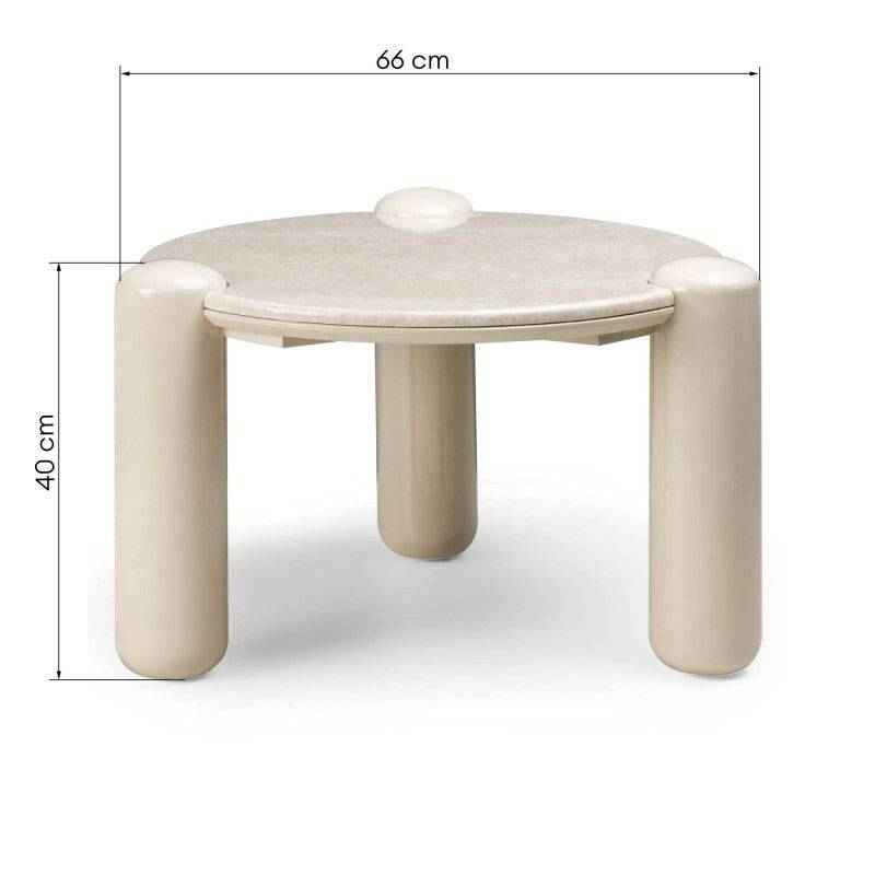 NORREL Tavolino da Caffè 66 cm, Beige Chiaro/Marmo