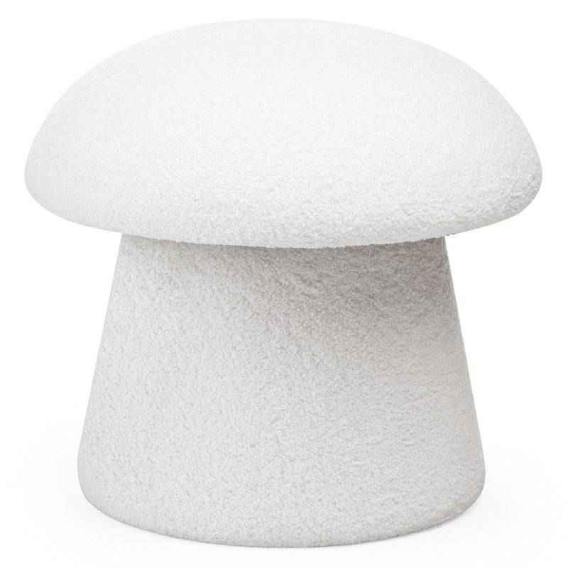 Pouf CAPPI rivestito bouclé bianco