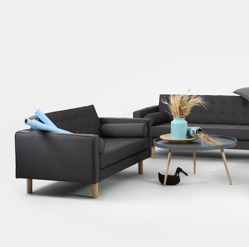 Divano Letto 2 Posti TOPIC WOOD Carbone Naturale
