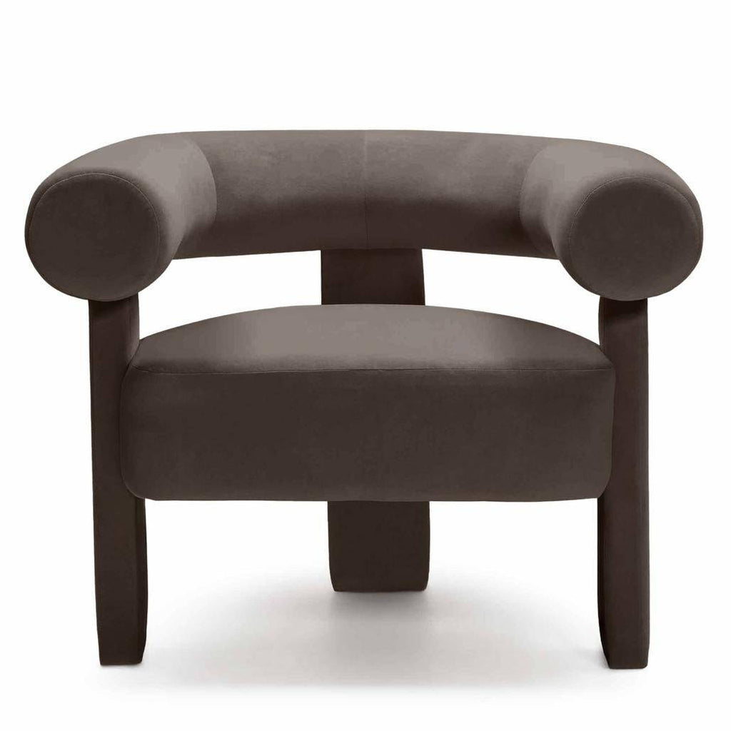 Poltrona ATYPIQUE, marrone, velluto