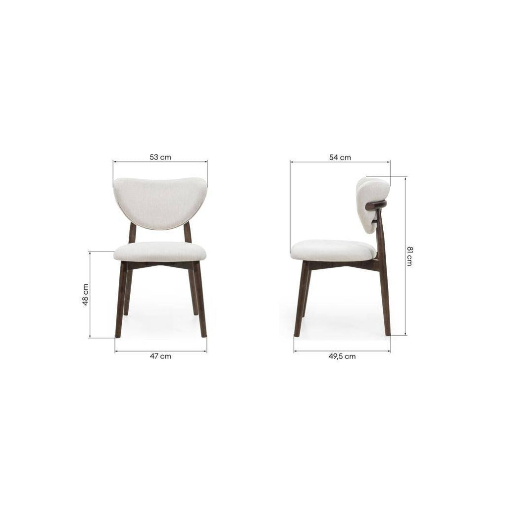 Sedia da pranzo JULIETTE, beige/noce