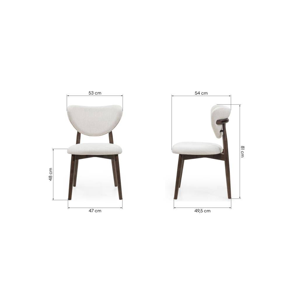 Sedia da pranzo JULIETTE, beige/noce
