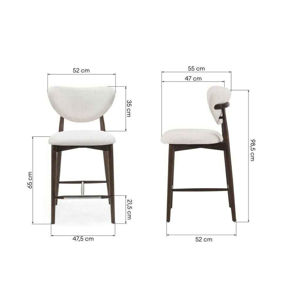 Sgabello da Pranzo JULIETTE Beige/Noce