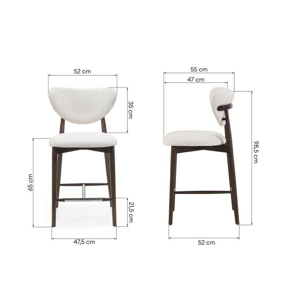 Sgabello da Pranzo JULIETTE Beige/Noce
