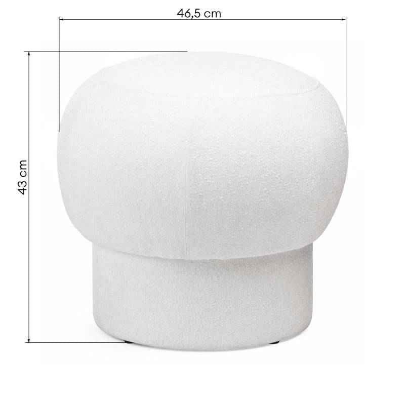 Pouf BOOP rotondo rivestito bianco