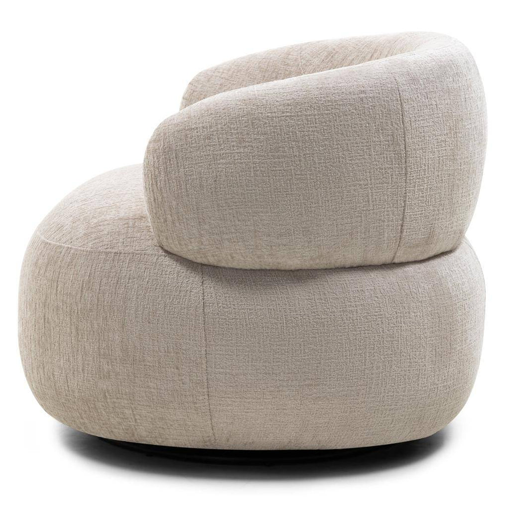 Poltrona girevole ORIEL, beige chiaro, forme arrotondate