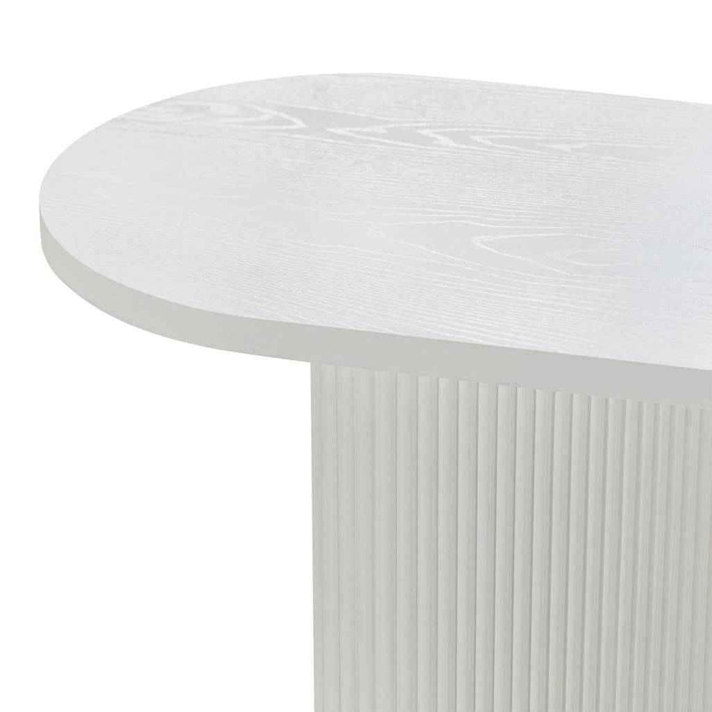 Scrivania/consolle ALREQUIN 140 cm, bianco, gambe lamellari