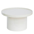 Tavolino CHAN Ø70 cm, bianco, lucido