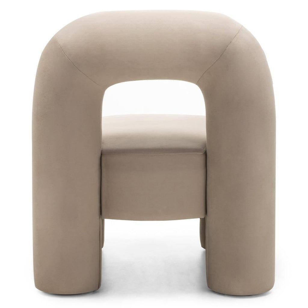 Poltrona lounge LUCCA velluto beige chiaro
