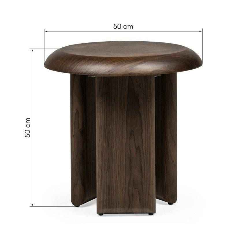 Tavolino laterale EOK 50 cm, noce scuro