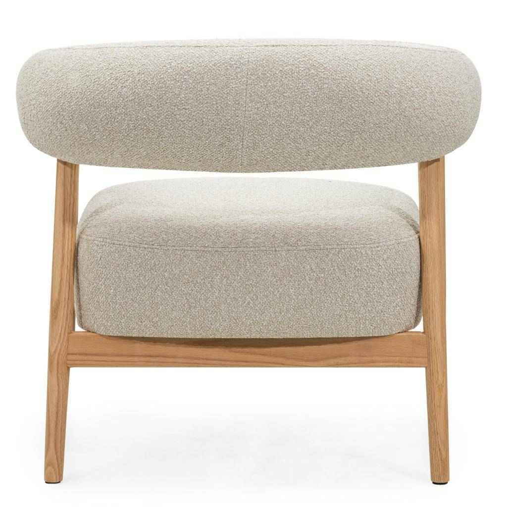 Poltrona MUE beige chiaro con legno di quercia