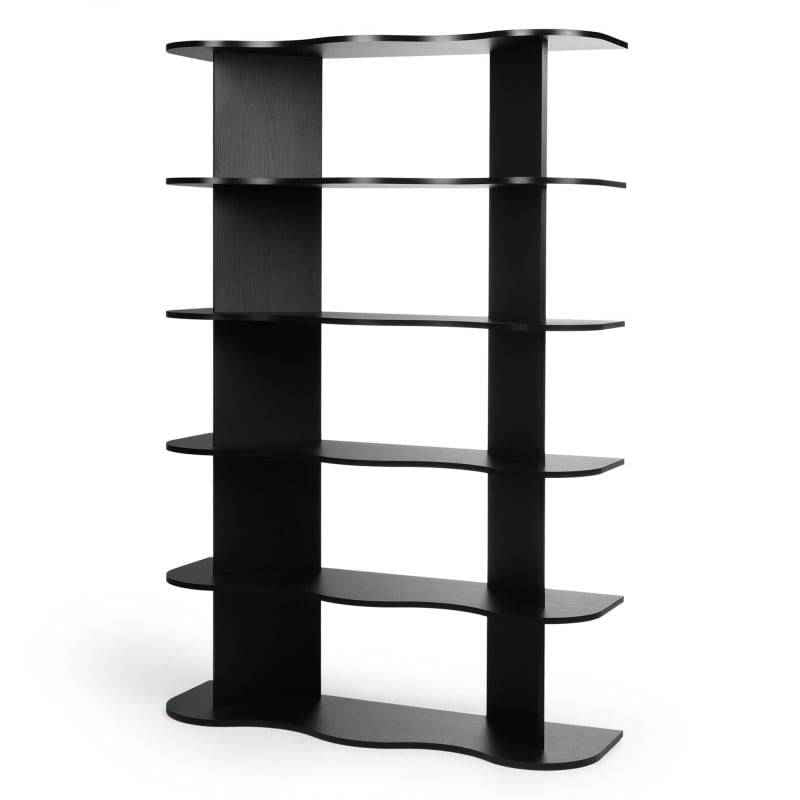Scaffale RHIO alto nero con bordi ondulati