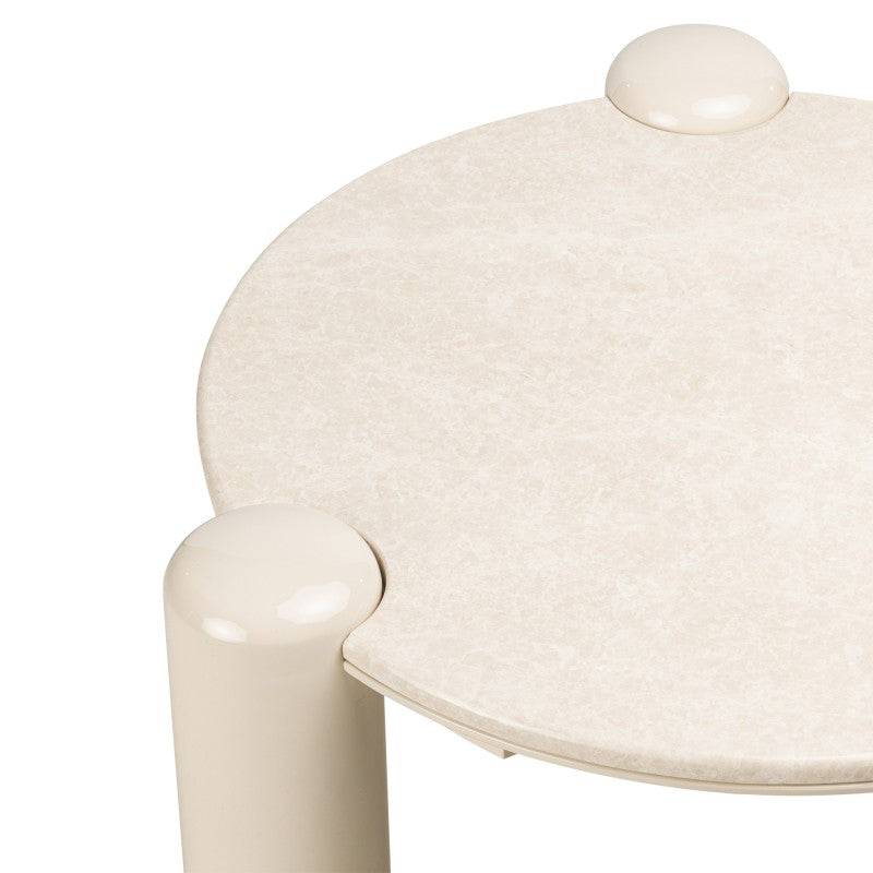 Tavolino da caffè NORREL 86 cm, beige/marmo