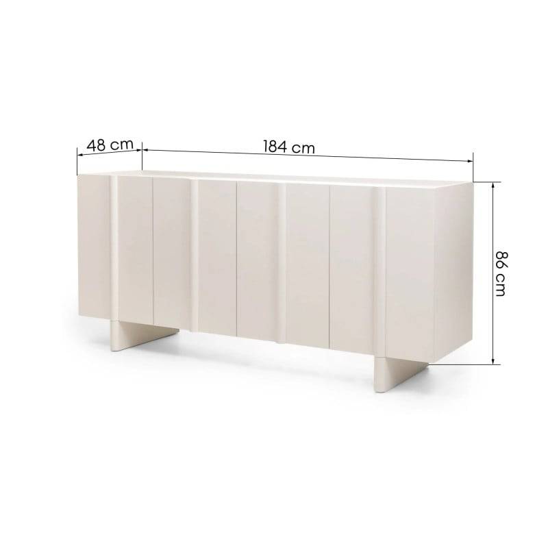 Cassettiera OSSM Cashmere a 4 Ante con Fronti Arrotondati