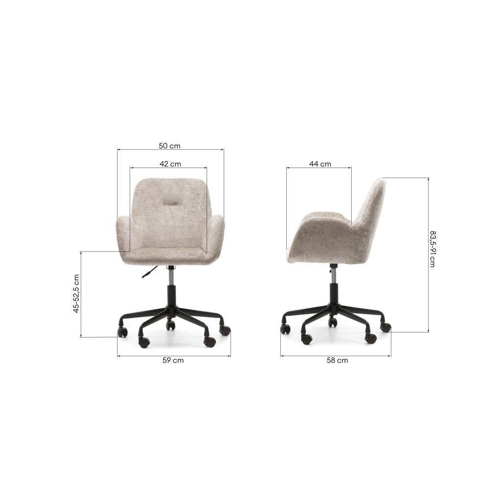 Sedia girevole MALISA beige chiaro