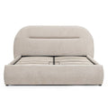 Letto imbottito MALANEL 160x200 cm, beige chiaro, arrotondato