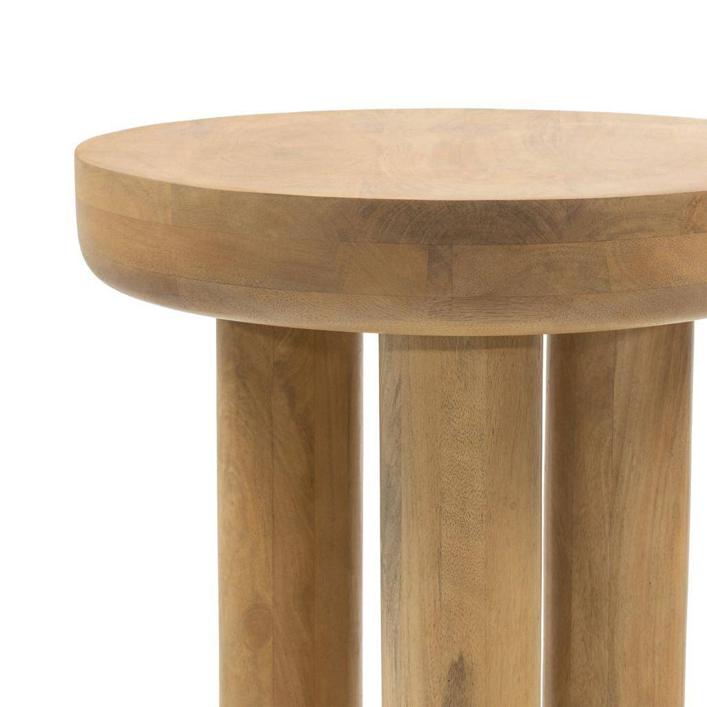 Tavolino laterale LUNGO 50 cm, rotondo, legno mango