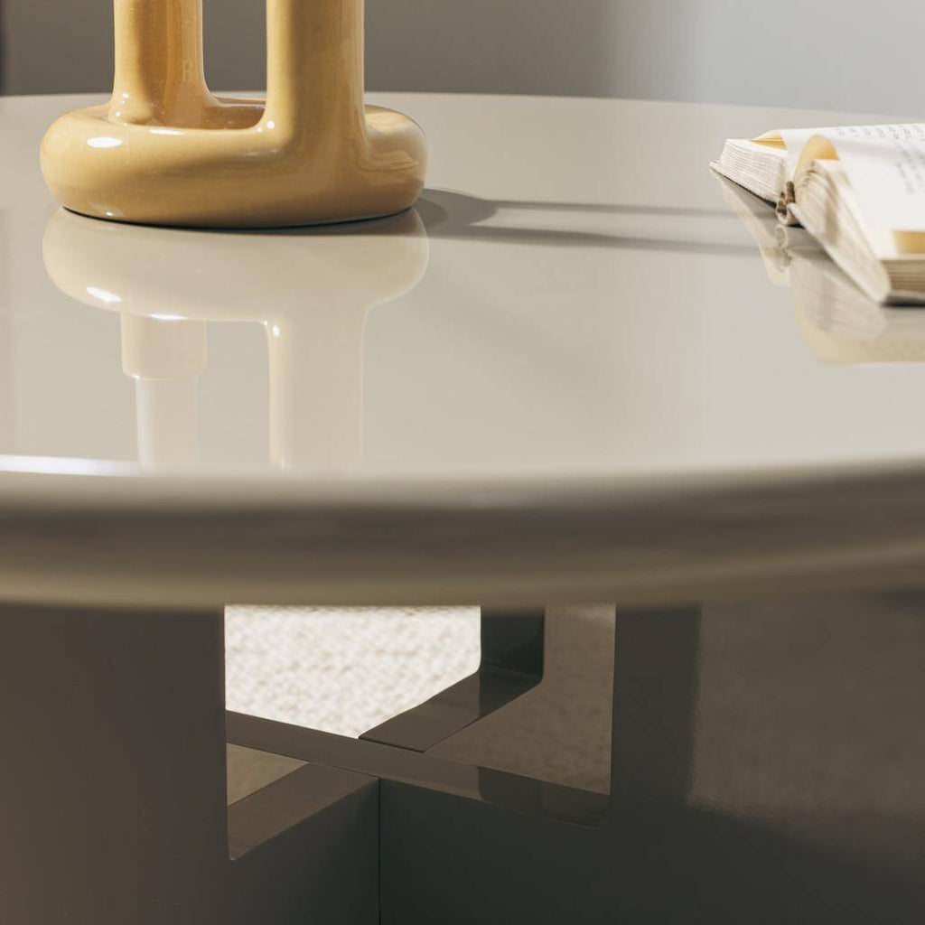 Tavolino da Caffè LARNA 80 cm Beige Lucido