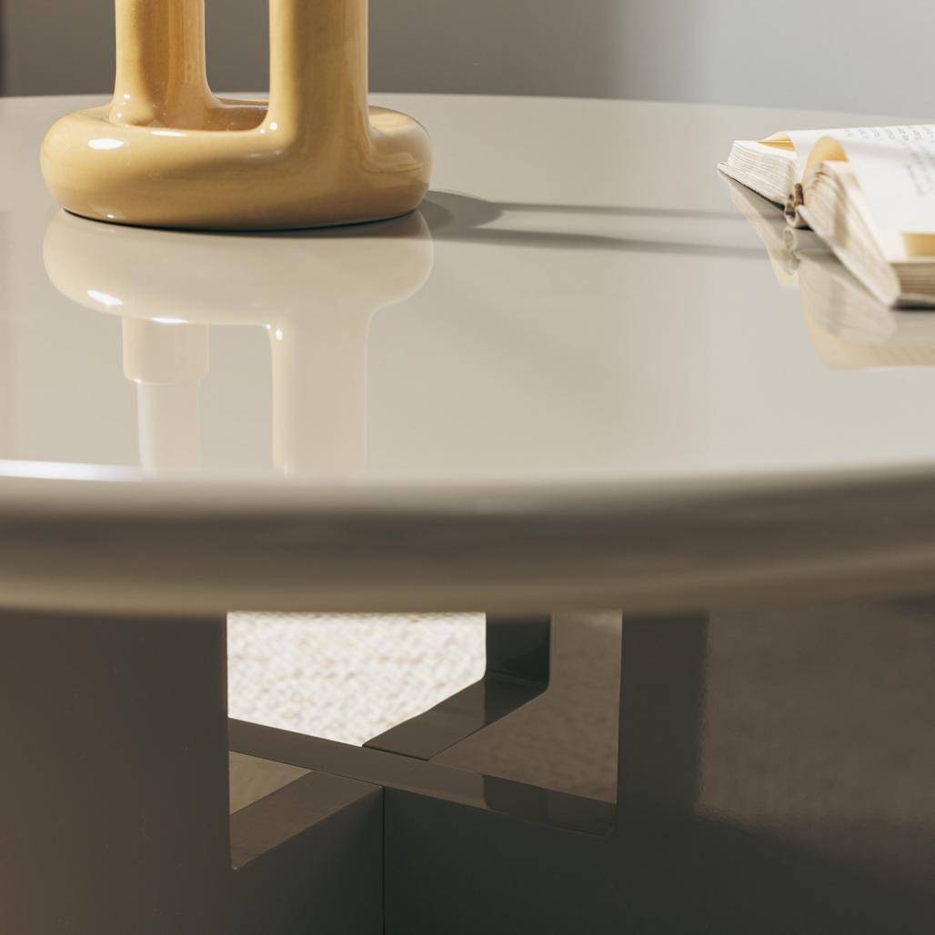Tavolino da Caffè LARNA 80 cm Beige Lucido