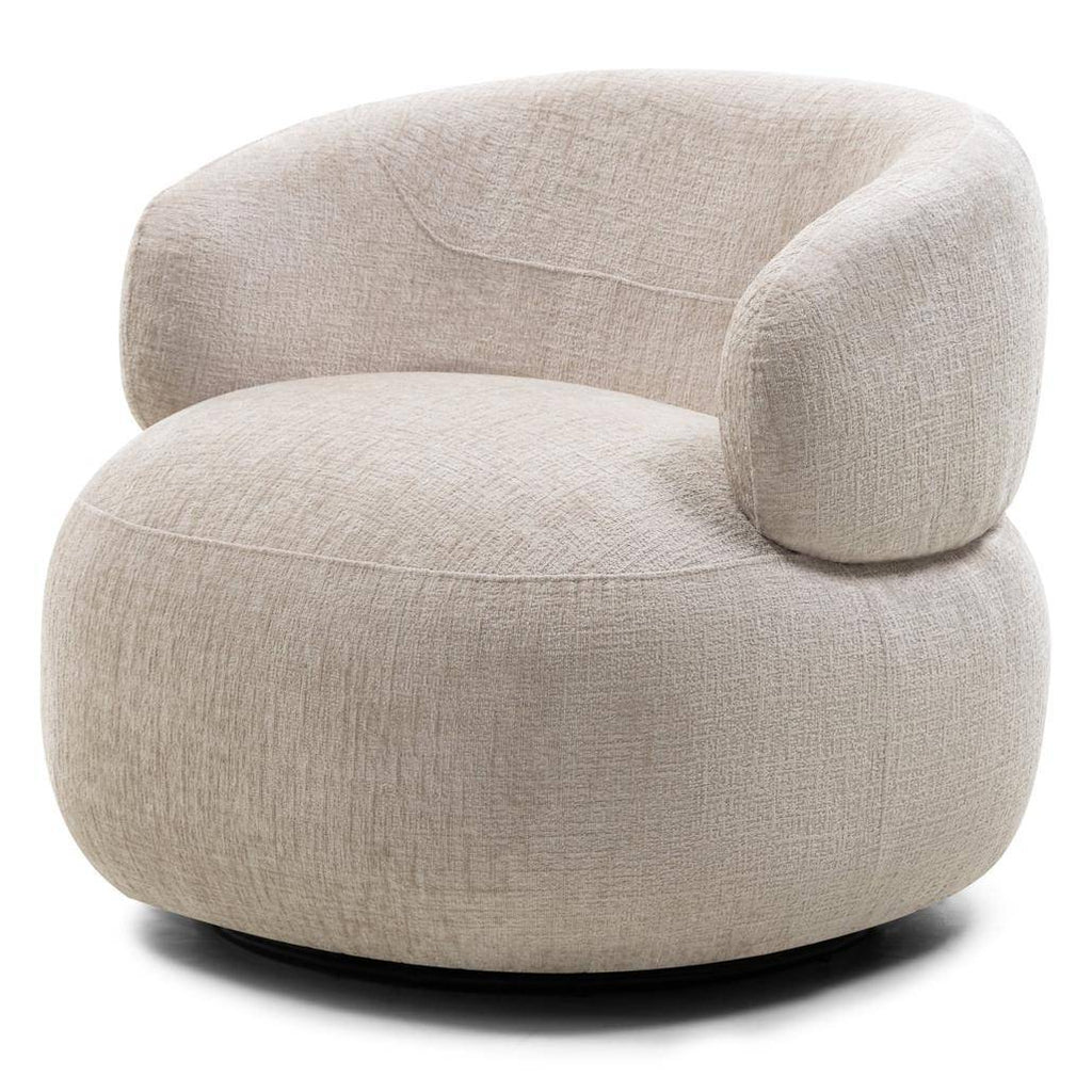 Poltrona girevole ORIEL, beige chiaro, forme arrotondate