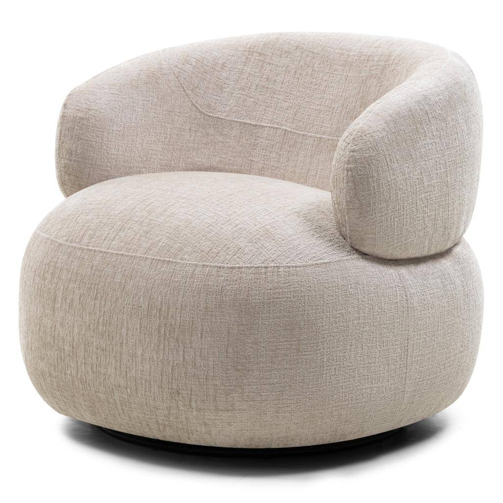 Poltrona girevole ORIEL, beige chiaro, forme arrotondate