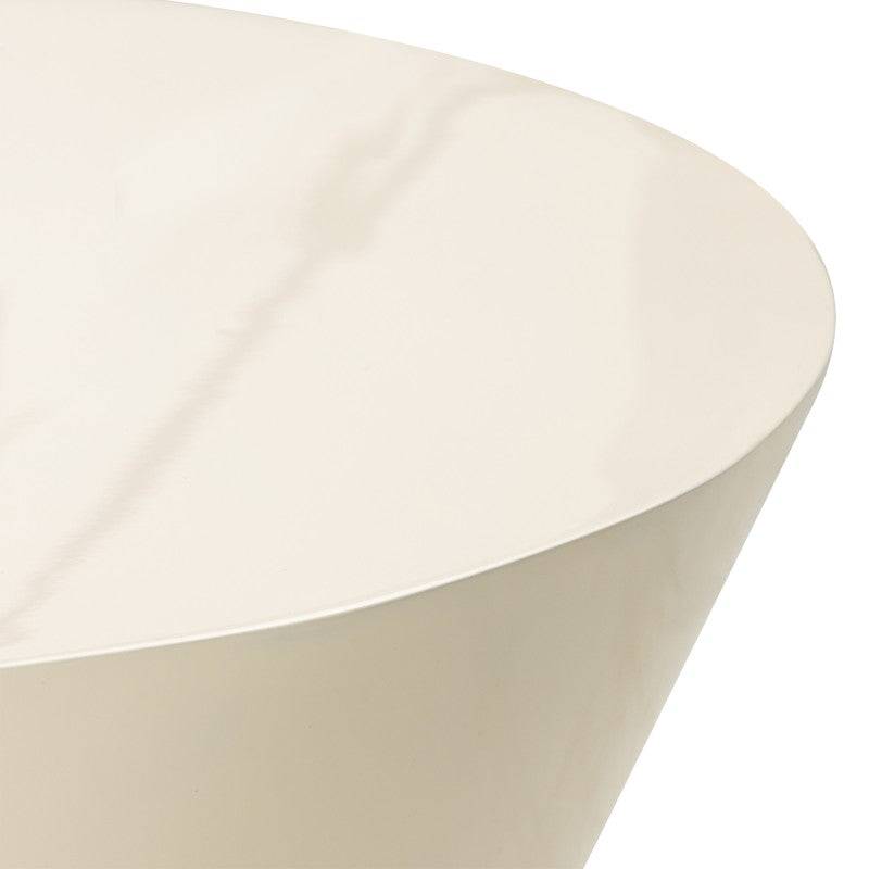 Tavolino ELISSA Ø60 cm, bianco crema, lucido