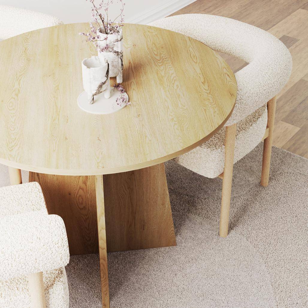 Tavolo da pranzo rotondo CRANE, 100 cm, rovere Cremona Torro