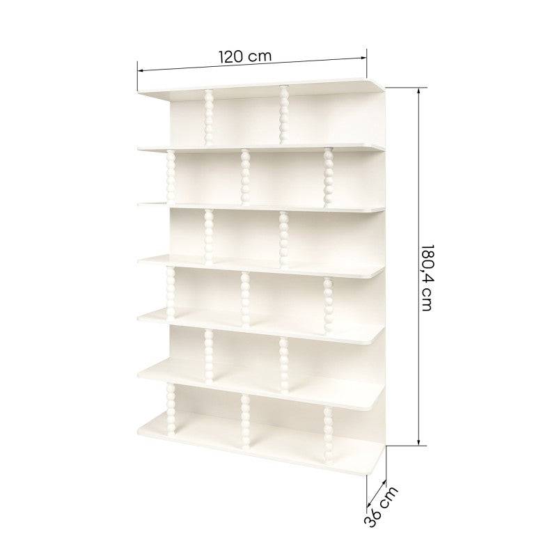 Scaffale alto PERLEN bianco, supporti a sfera