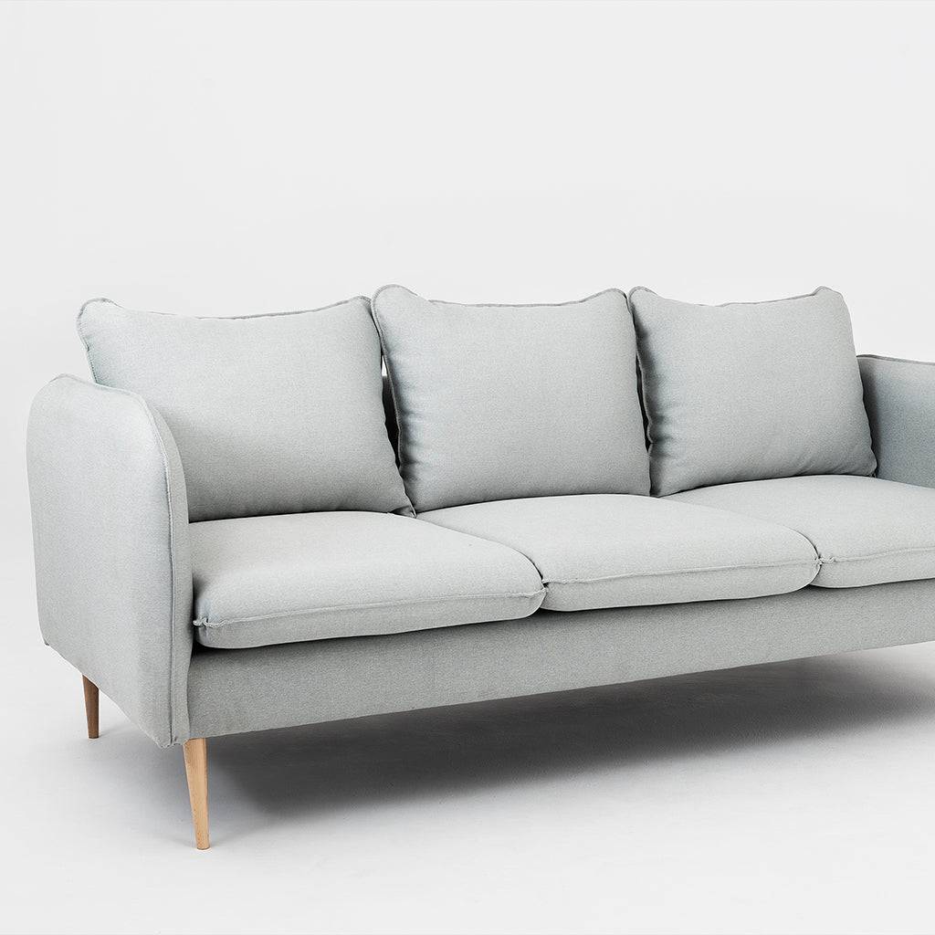 Divano POSH WOOD 3 posti - Platino, legno naturale