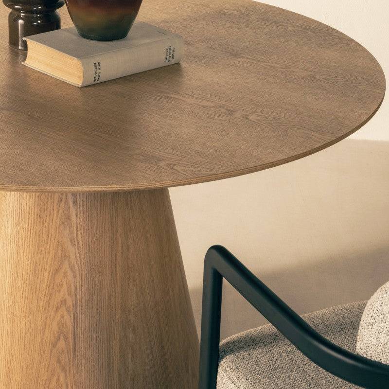 NORAN Tavolo da Pranzo 120 cm Rotondo Naturale