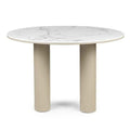BEJRO Tavolo da Pranzo 120 cm Rotondo Beige Scuro