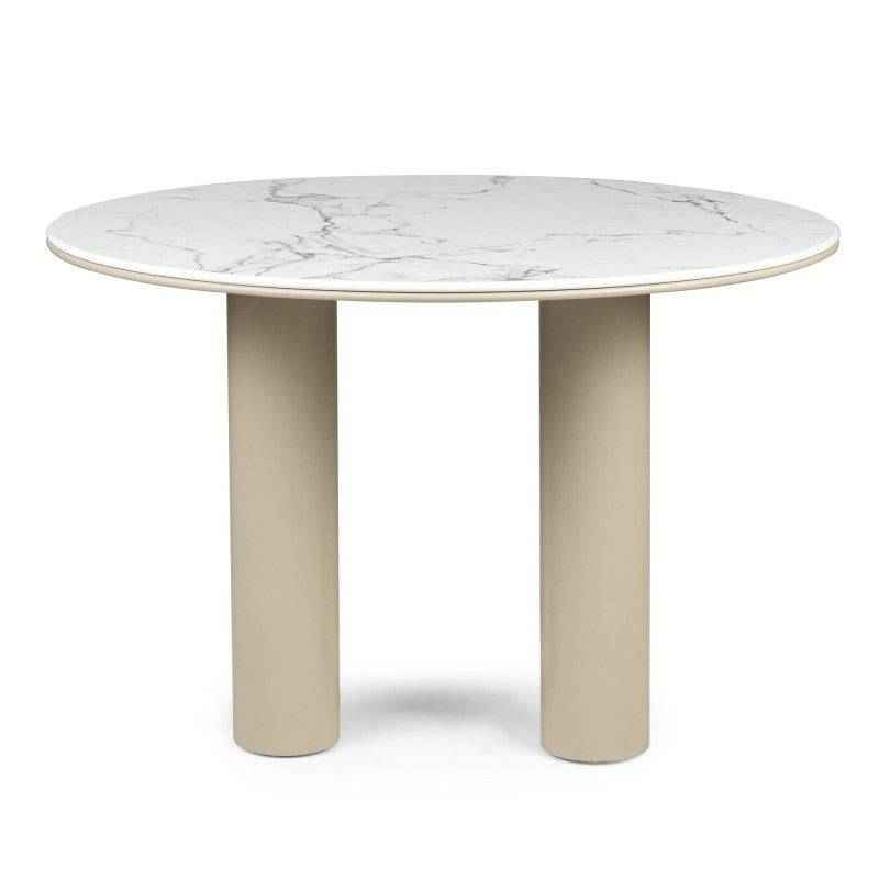 BEJRO Tavolo da Pranzo 120 cm Rotondo Beige Scuro
