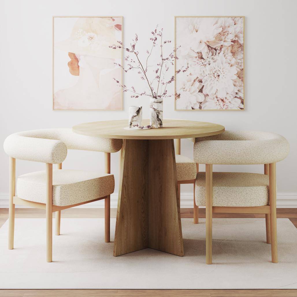 Tavolo da pranzo rotondo CRANE, 100 cm, rovere Cremona Torro
