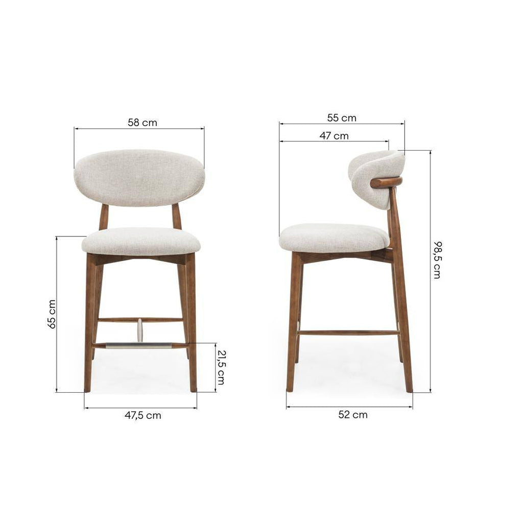 Sgabello da Bar MIRALI Beige e Marrone