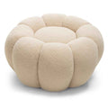 Pouf PERLE, beige, bouclé