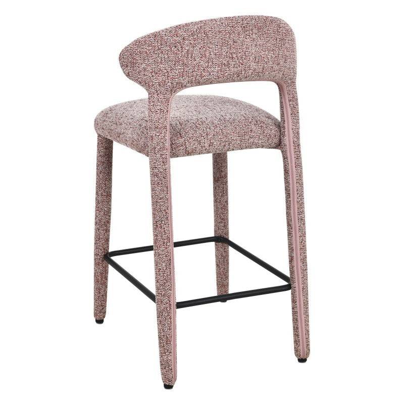 Sgabello imbottito IROKI, beige e borgogna mélange
