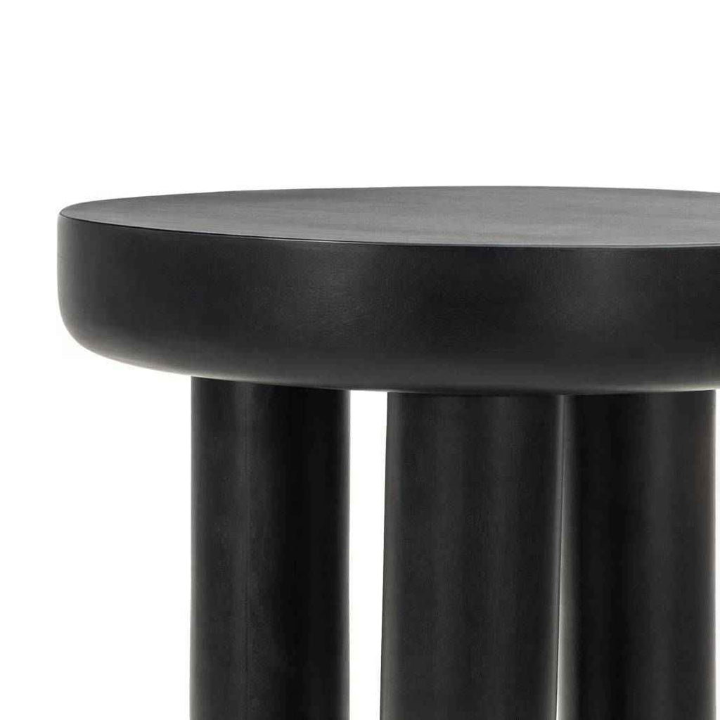 Tavolino laterale LUNGO 50 cm, rotondo, nero