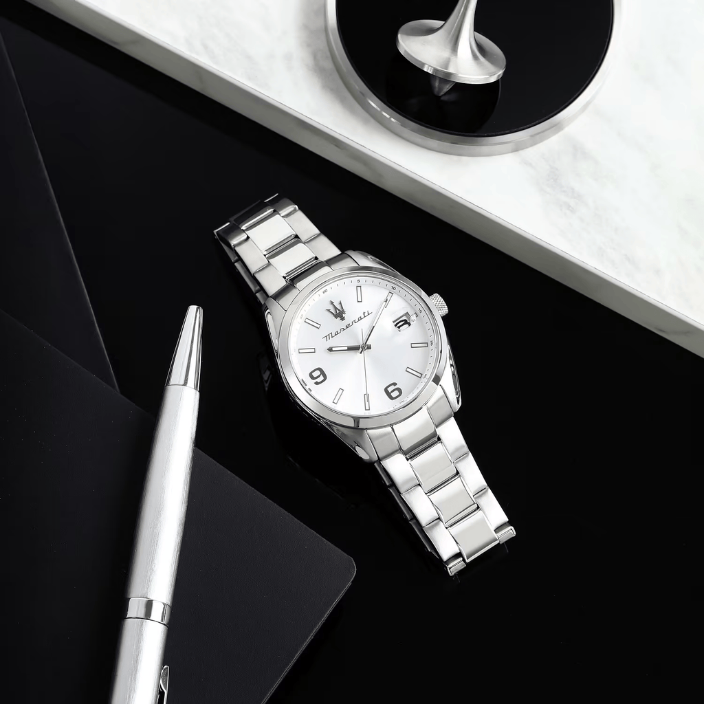 Orologio Maserati R8853 – in acciaio con quadrante bianco e data