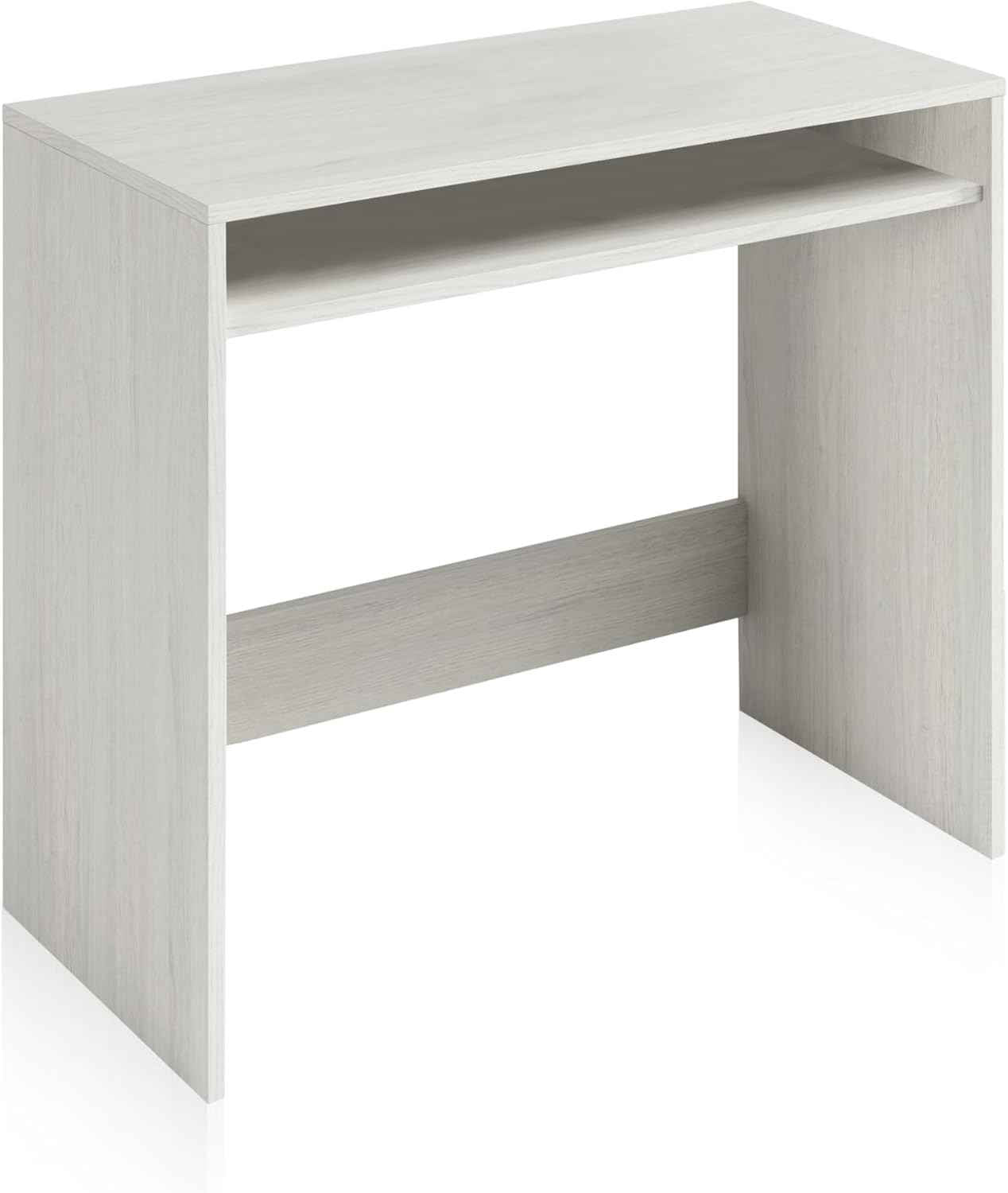 Scrittoio compatto bianco Alpes - 79x43x79 cm con ripiani moderni