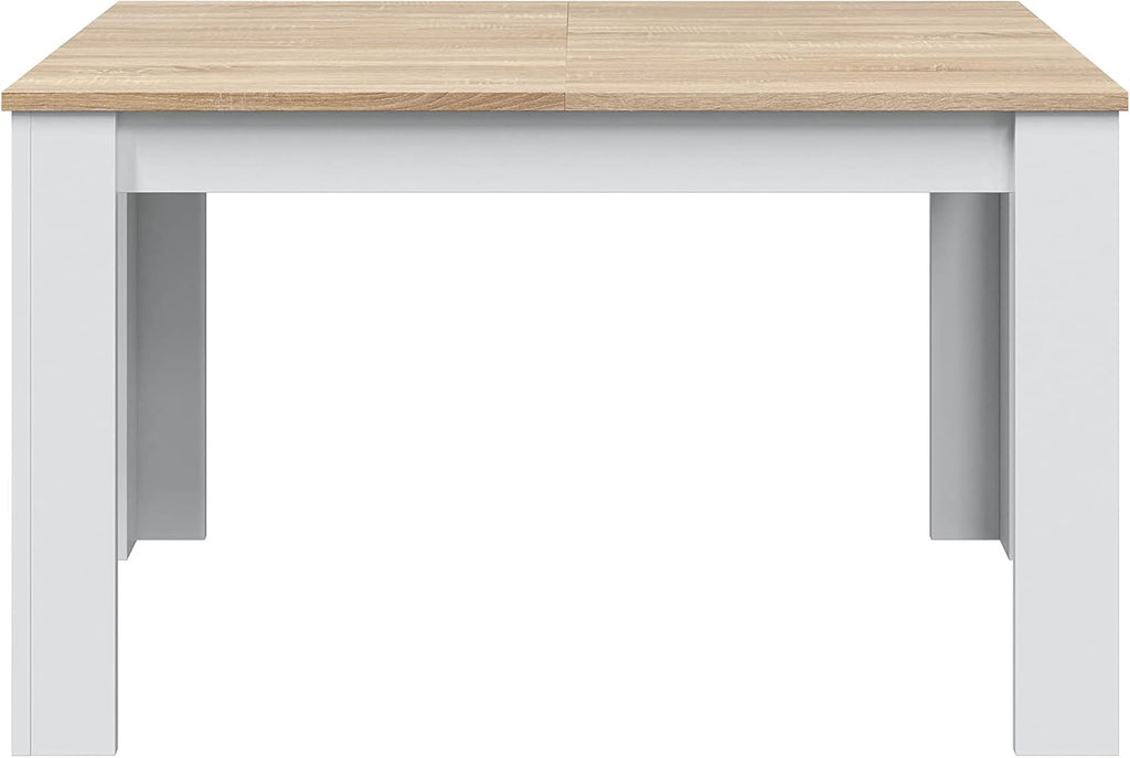 Tavolo allungabile bianco lucido 90x140/190 cm - Prolunga centrale e stile nordico